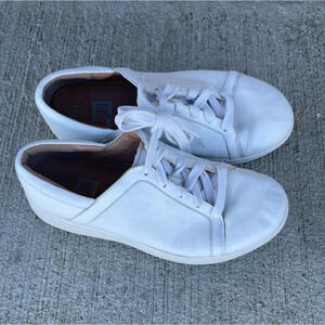 Fitflop Womens Double White Sneakers Tennis Shoes Size 7